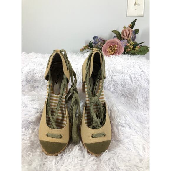 Emy Canvas Espadrille Platform Heels Upper Jute-Wrapped sole Thick Heel Amoy 8 - Picture 4 of 7